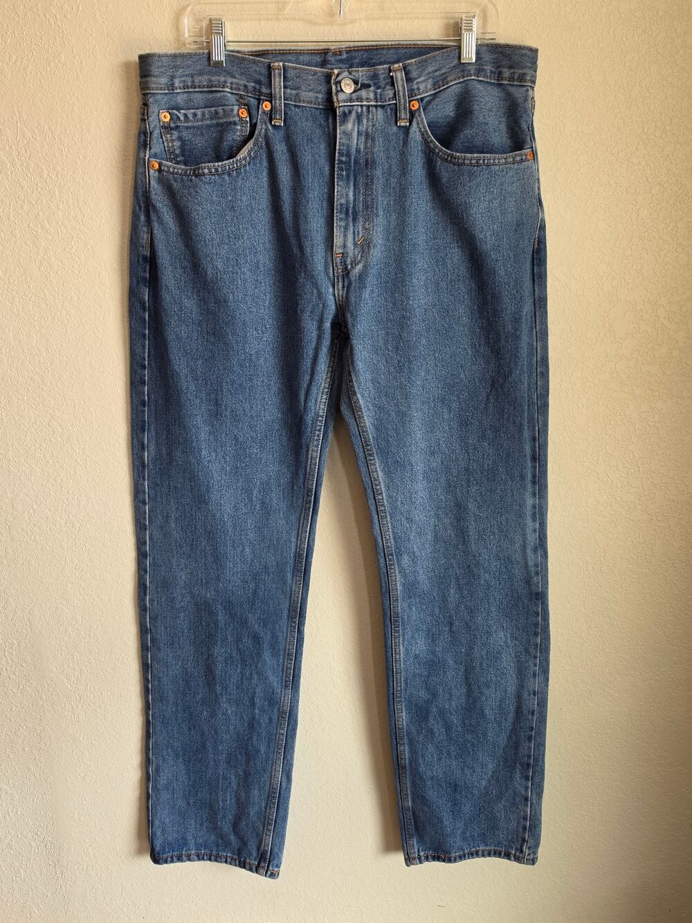 MENS LEVIS 505 STRAIGHT LEG JEANS SIZE 36 X 34 EXCELLENT